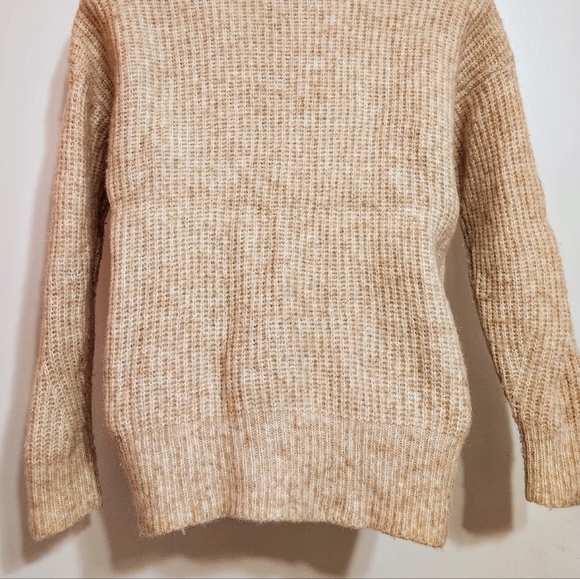 Madewell Belfiore Ribbed Wool Blend Tan Oversized Sweater XX Small - Picture 8 of 11